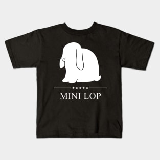 Mini Lop Rabbit White Silhouette Kids T-Shirt